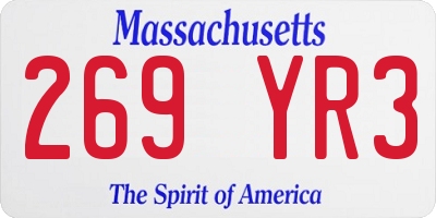 MA license plate 269YR3