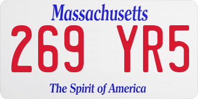 MA license plate 269YR5