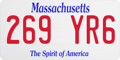 MA license plate 269YR6
