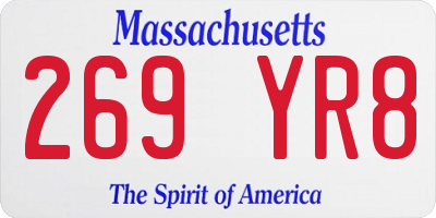 MA license plate 269YR8