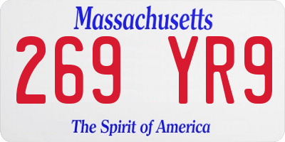 MA license plate 269YR9