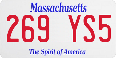 MA license plate 269YS5