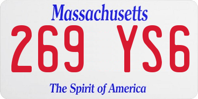 MA license plate 269YS6