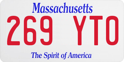 MA license plate 269YT0