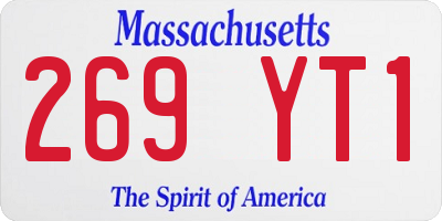 MA license plate 269YT1