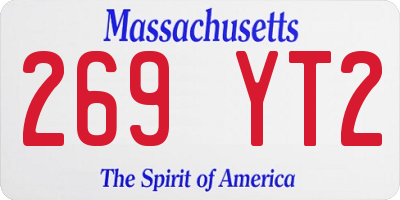 MA license plate 269YT2