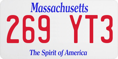 MA license plate 269YT3