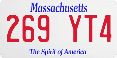 MA license plate 269YT4