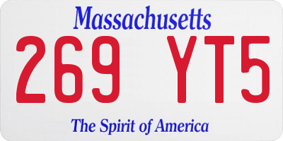 MA license plate 269YT5