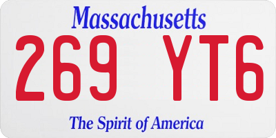 MA license plate 269YT6