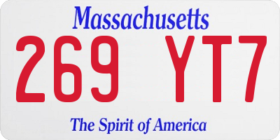 MA license plate 269YT7
