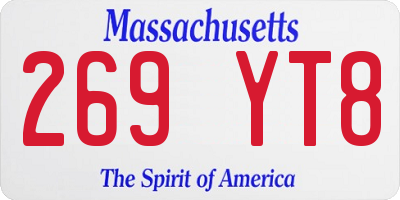 MA license plate 269YT8