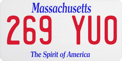 MA license plate 269YU0