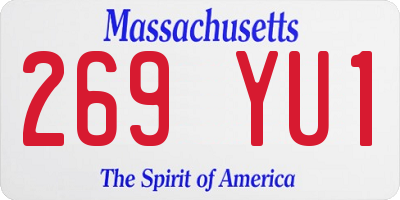 MA license plate 269YU1