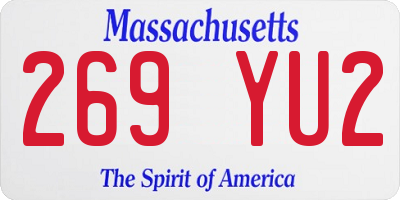 MA license plate 269YU2