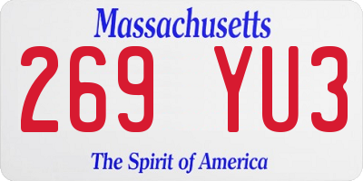 MA license plate 269YU3