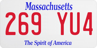 MA license plate 269YU4