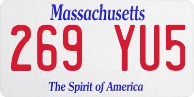 MA license plate 269YU5