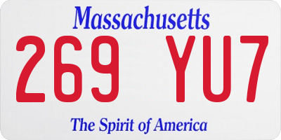 MA license plate 269YU7