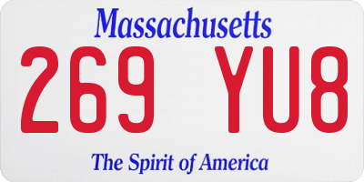 MA license plate 269YU8