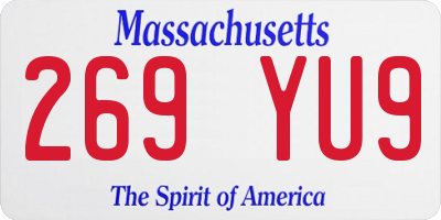 MA license plate 269YU9