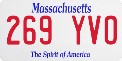 MA license plate 269YV0