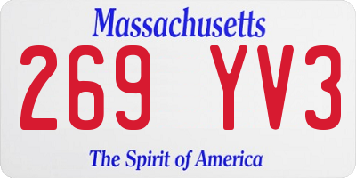 MA license plate 269YV3