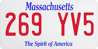 MA license plate 269YV5