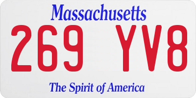 MA license plate 269YV8