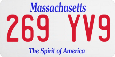 MA license plate 269YV9