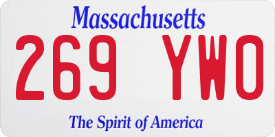 MA license plate 269YW0