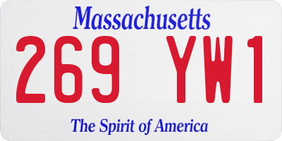 MA license plate 269YW1