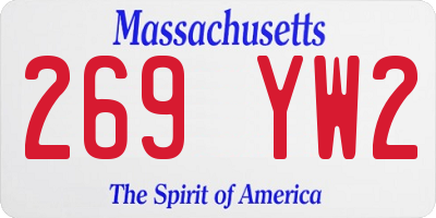MA license plate 269YW2