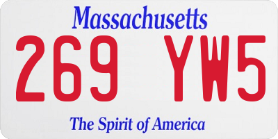 MA license plate 269YW5