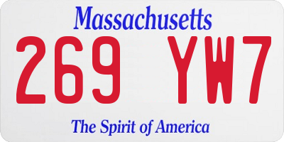 MA license plate 269YW7