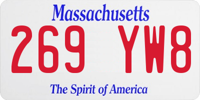 MA license plate 269YW8