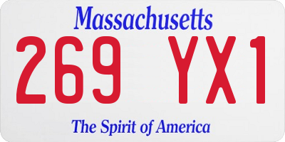MA license plate 269YX1