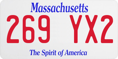 MA license plate 269YX2
