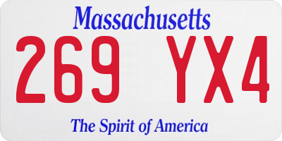 MA license plate 269YX4