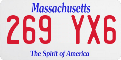 MA license plate 269YX6