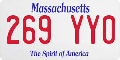 MA license plate 269YY0