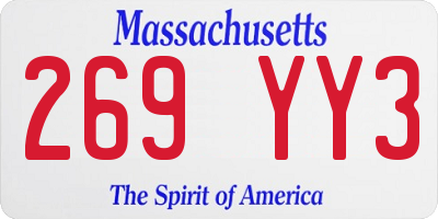 MA license plate 269YY3