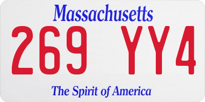 MA license plate 269YY4