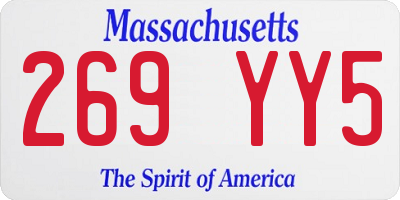 MA license plate 269YY5