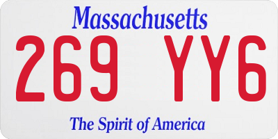 MA license plate 269YY6
