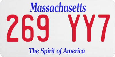 MA license plate 269YY7