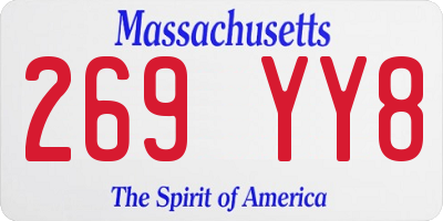 MA license plate 269YY8