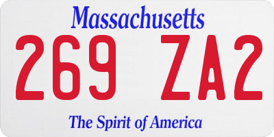 MA license plate 269ZA2
