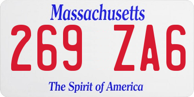 MA license plate 269ZA6
