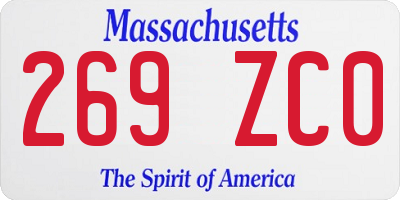 MA license plate 269ZC0